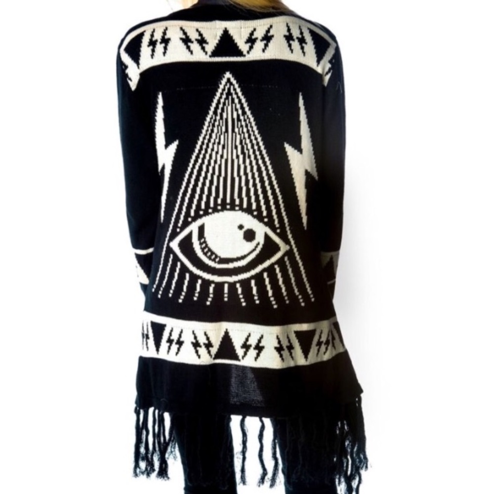 UNIF Psychic Poncho Sweater Cardigan - Picture 2 of 6